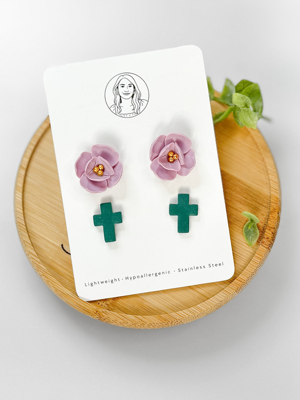 RG12 Faith Inspired Floral Earrings Studpack | Christian Gift | Handmade Polymer Clay Jewelry Hypoallergenic (Copy)