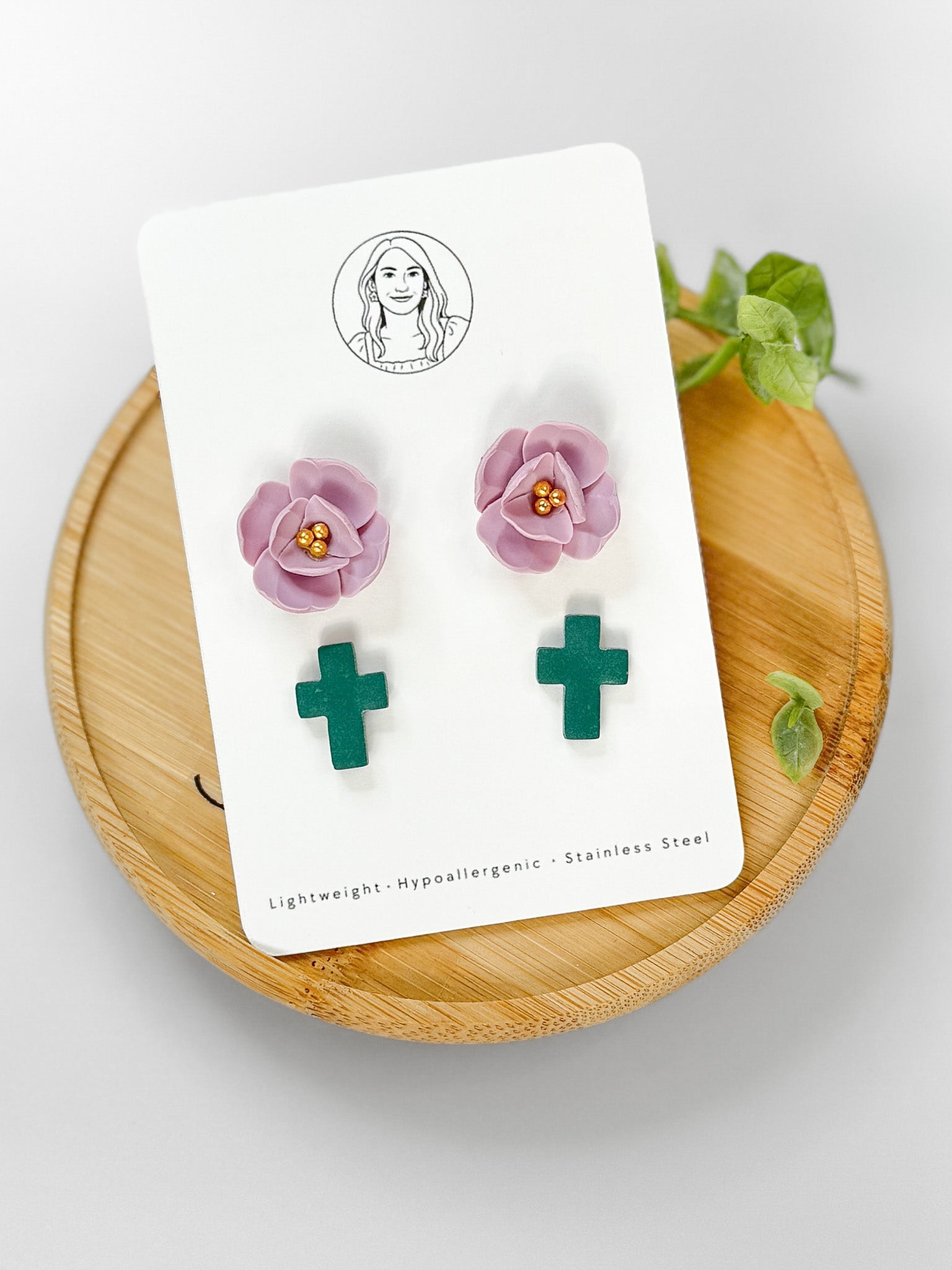 RG12 Faith Inspired Floral Earrings Studpack | Christian Gift | Handmade Polymer Clay Jewelry Hypoallergenic (Copy)