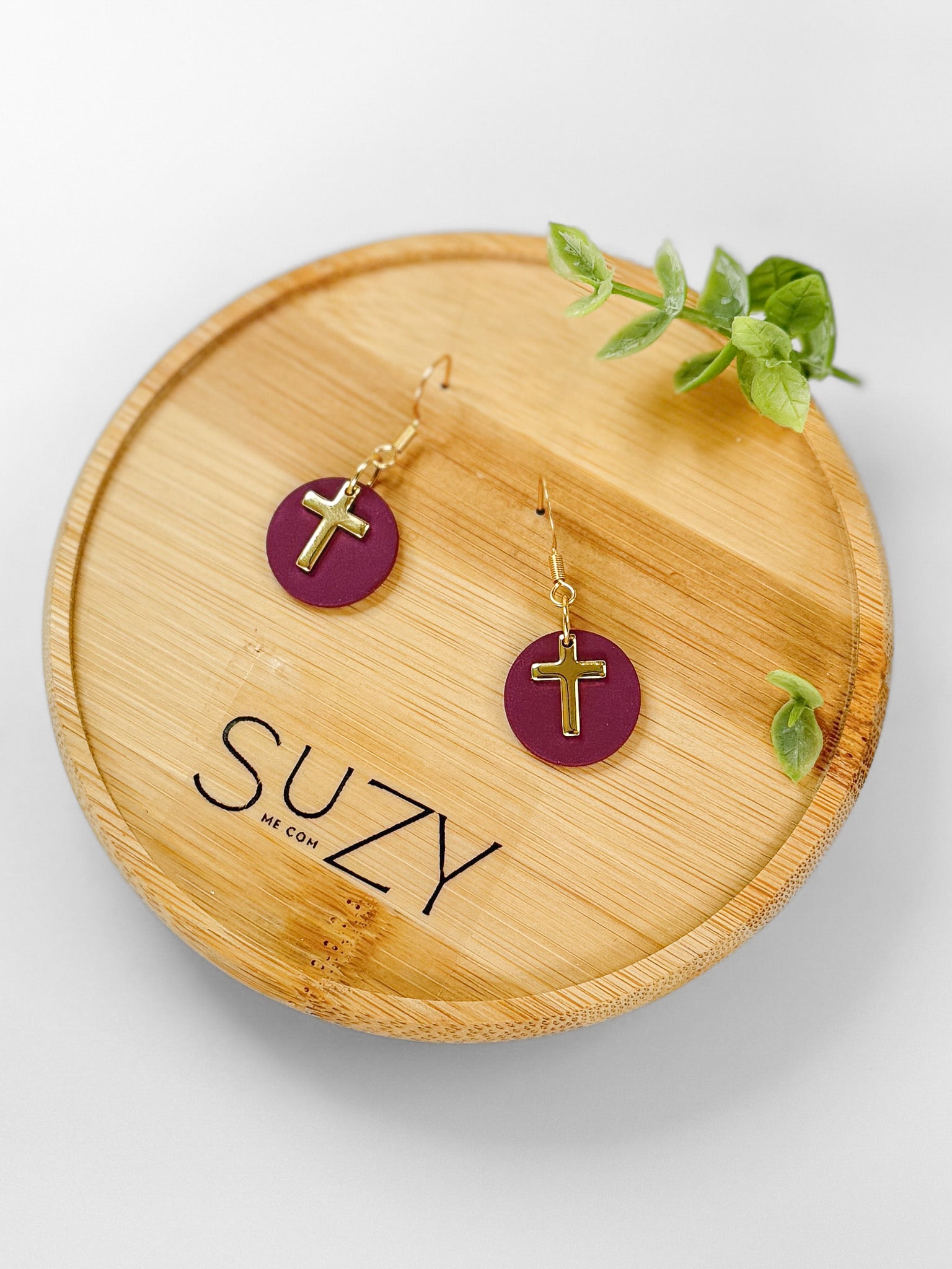 RG5 Faith Inspired Cross Earrings in Moody Colors & Gold | Christian Gift | Handmade Statement Jewelry