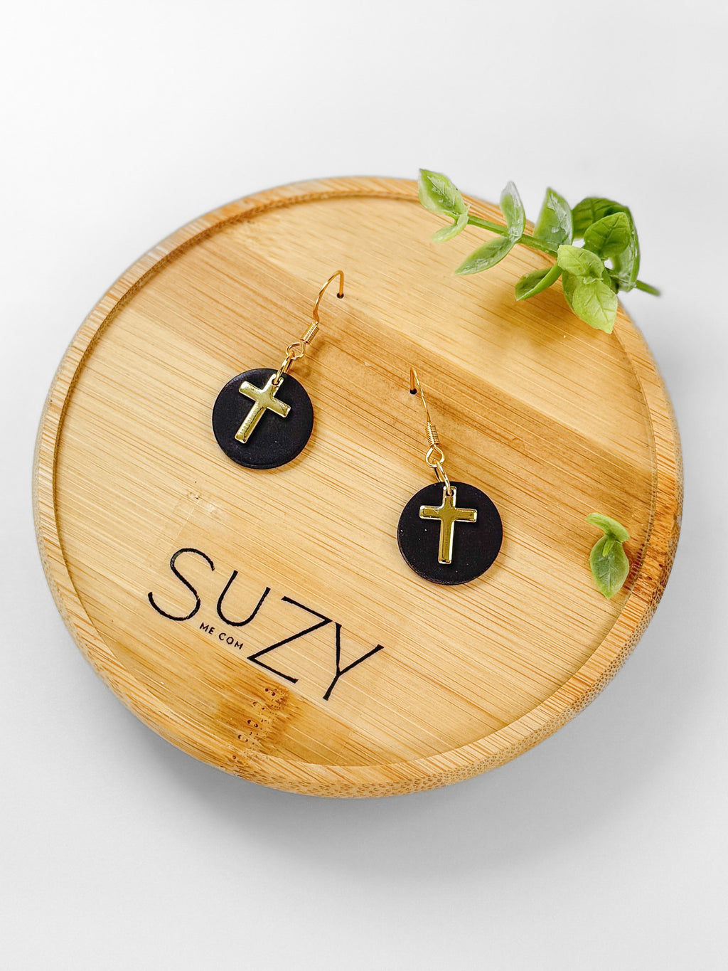 RG5 Faith Inspired Cross Earrings in Moody Colors & Gold | Christian Gift | Handmade Statement Jewelry