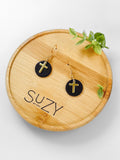 RG5 Faith Inspired Cross Earrings in Moody Colors & Gold | Christian Gift | Handmade Statement Jewelry