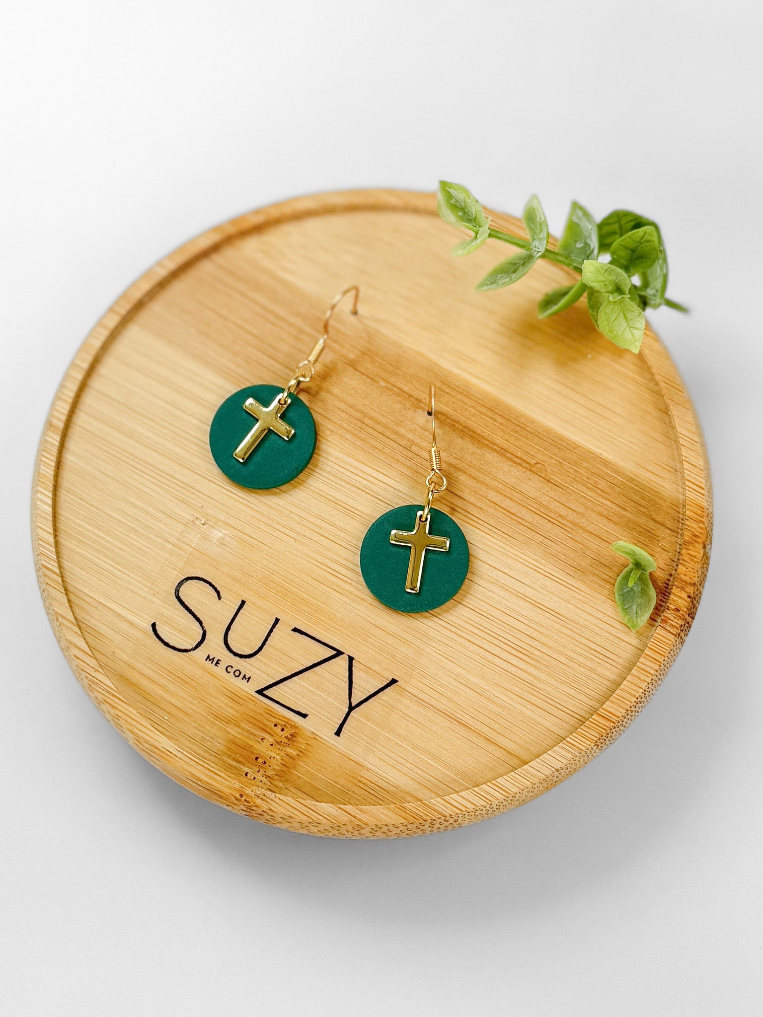 RG5 Faith Inspired Cross Earrings in Moody Colors & Gold | Christian Gift | Handmade Statement Jewelry