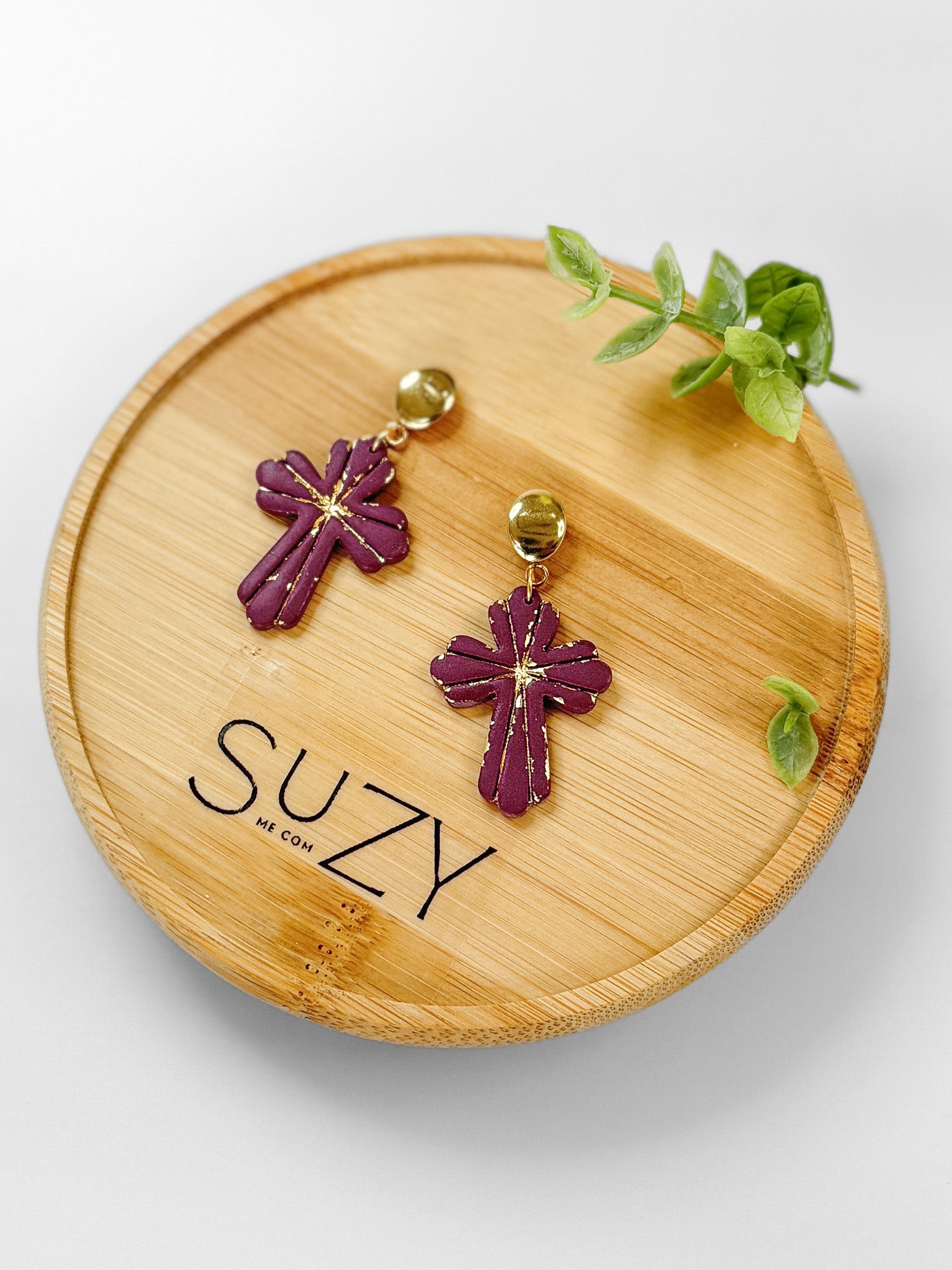 RG4 Faith Inspired Cross Earrings in Moody Colors & Gold| Christian Gift | Handmade Statement Jewelry