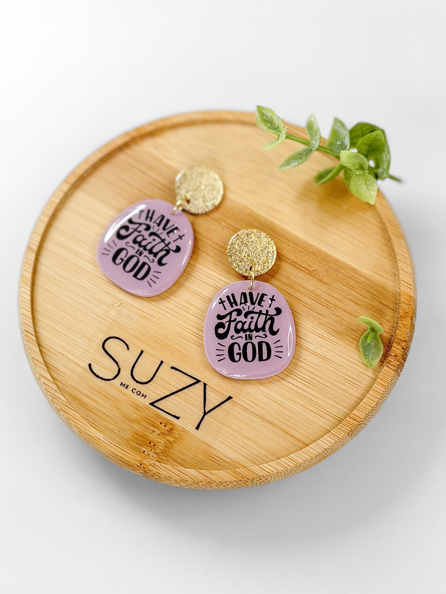 RG13 Faith Inspired Slogan Earrings | Christian Gift | Handmade Polymer Clay Statement Jewelry, Have Faith in God