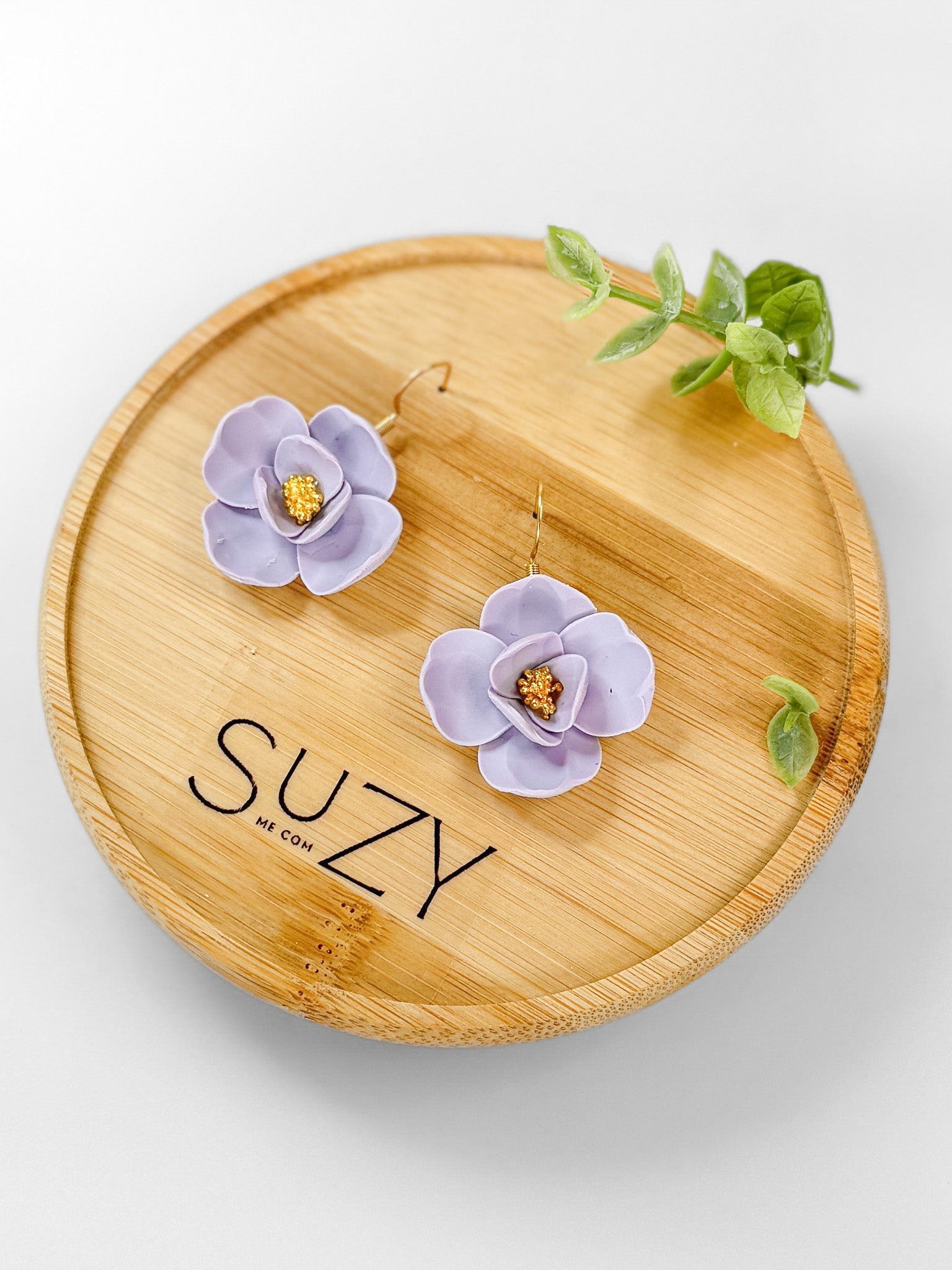 SUZY16 Everyday, Lightweight Floral Earrings, Handmade Polymer Clay Jewelry, Trendy Soft Pastel Colors
