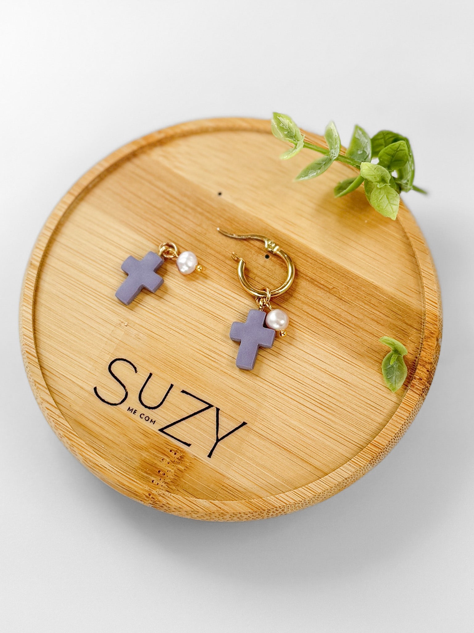 RG7 Faith Inspired Cross Earrings Pearls Gold Hoop | Christian Gift | Handmade Statement Jewelry