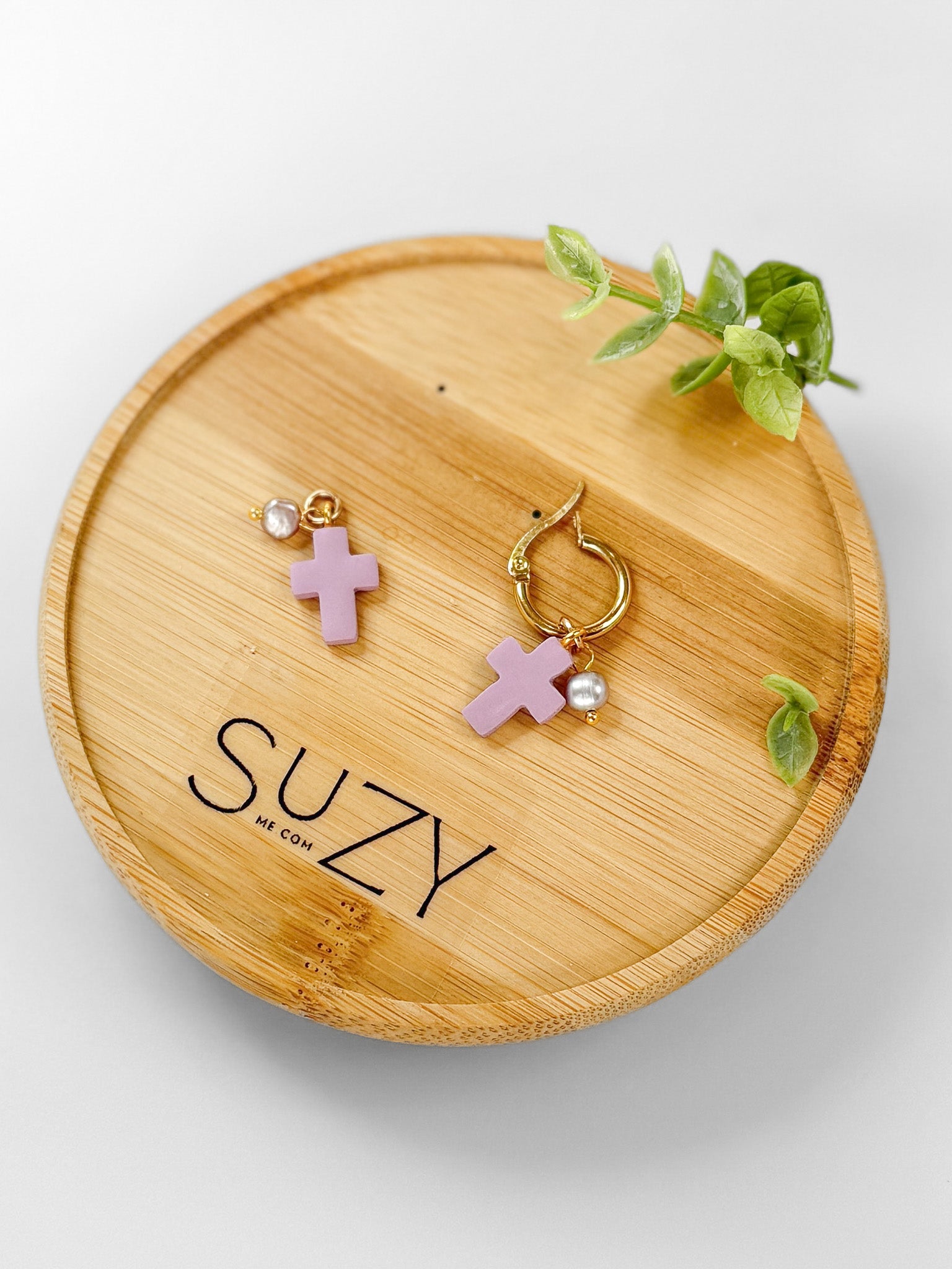 RG7 Faith Inspired Cross Earrings Pearls Gold Hoop | Christian Gift | Handmade Statement Jewelry