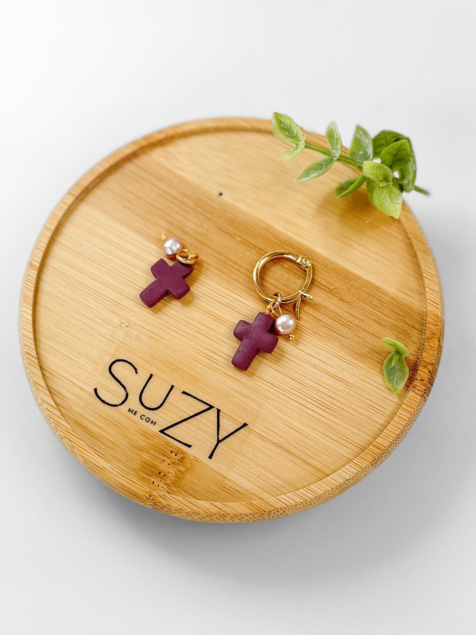 RG7 Faith Inspired Cross Earrings Pearls Gold Hoop | Christian Gift | Handmade Statement Jewelry