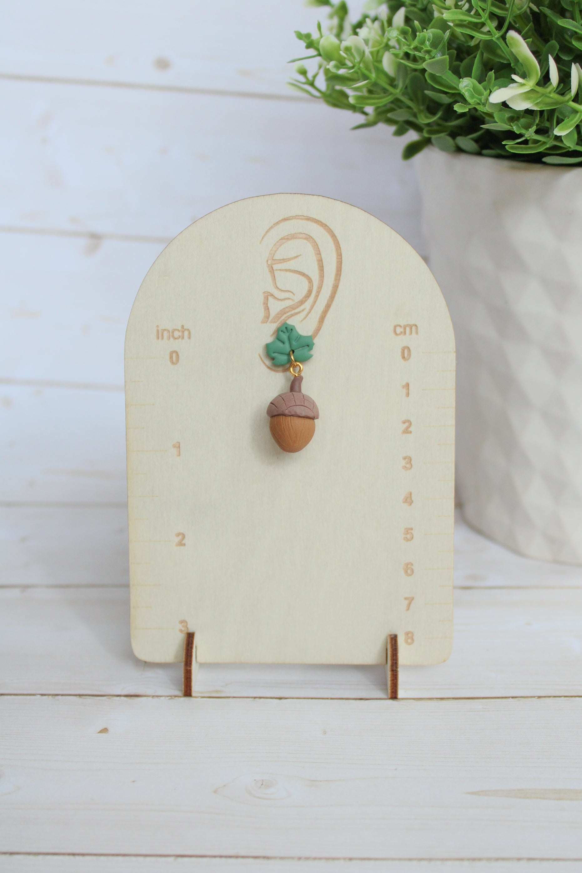 WA9 Whimsical Autumn Acorn Earrings | Handmade 3D Polymer Clay Pumpkin Dangles | Cute Fall Earrings | Gift-able and Hypoallergenic