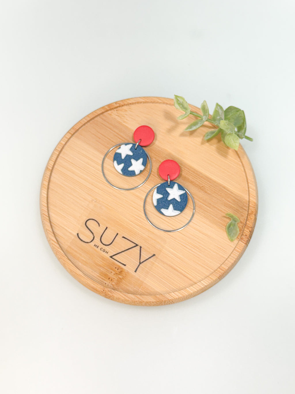 FSS18 Americana Red White and Blue Stars & Stripes Earrings | Patriotic Handmade Polymer Clay Hypoallergenic | 4th of July