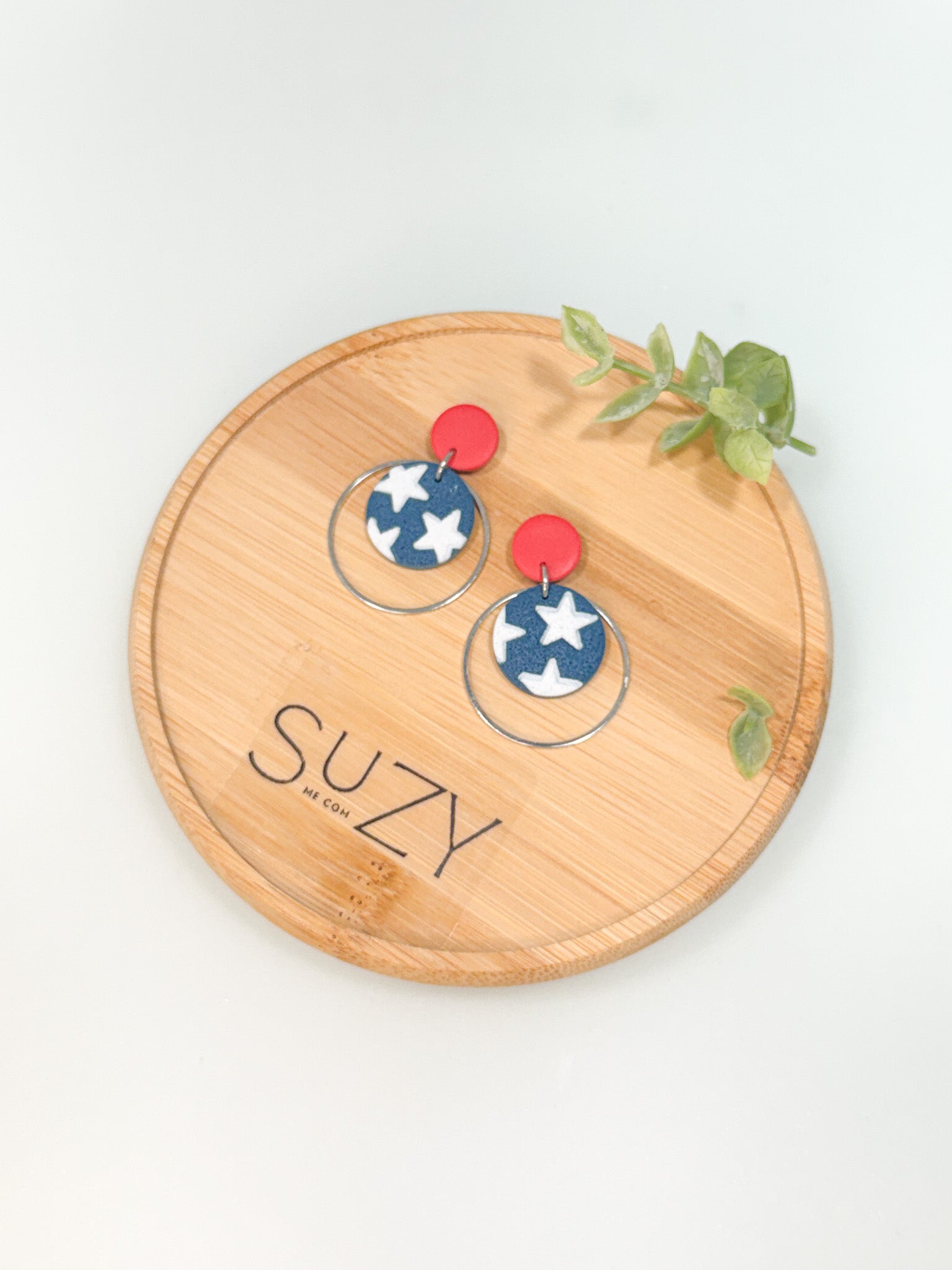 FSS18 Americana Red White and Blue Stars & Stripes Earrings | Patriotic Handmade Polymer Clay Hypoallergenic | 4th of July