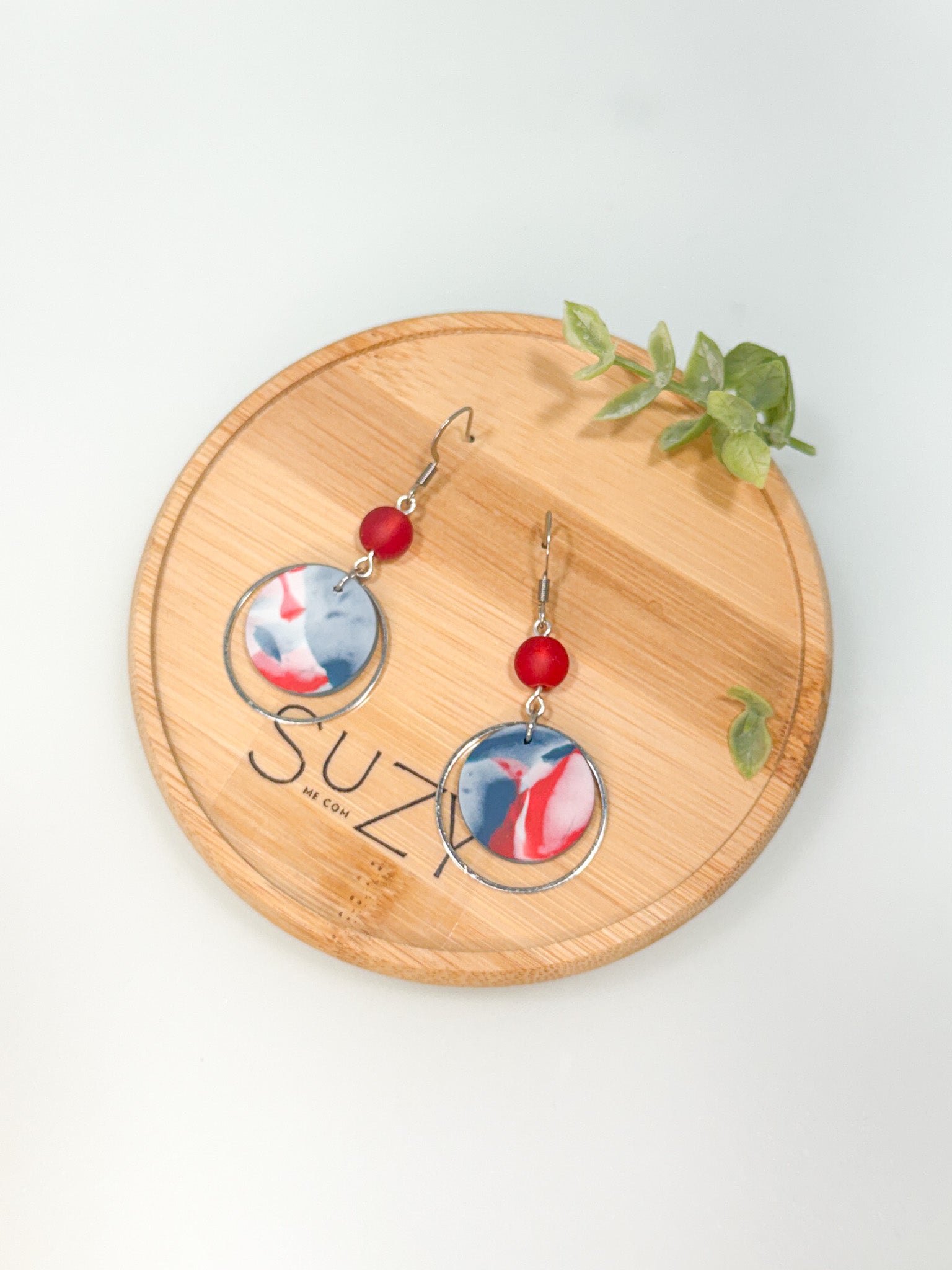 FSS19 Americana Red White and Blue Stars & Stripes Earrings | Patriotic Handmade Polymer Clay Hypoallergenic | 4th of July
