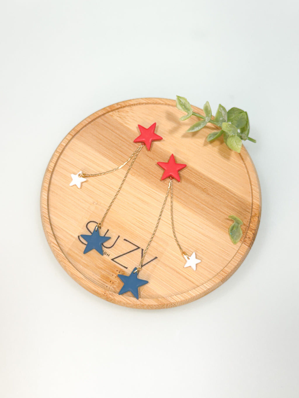 FSS20 Americana Red White and Blue Stars & Stripes Earrings | Patriotic Handmade Polymer Clay Hypoallergenic | 4th of July