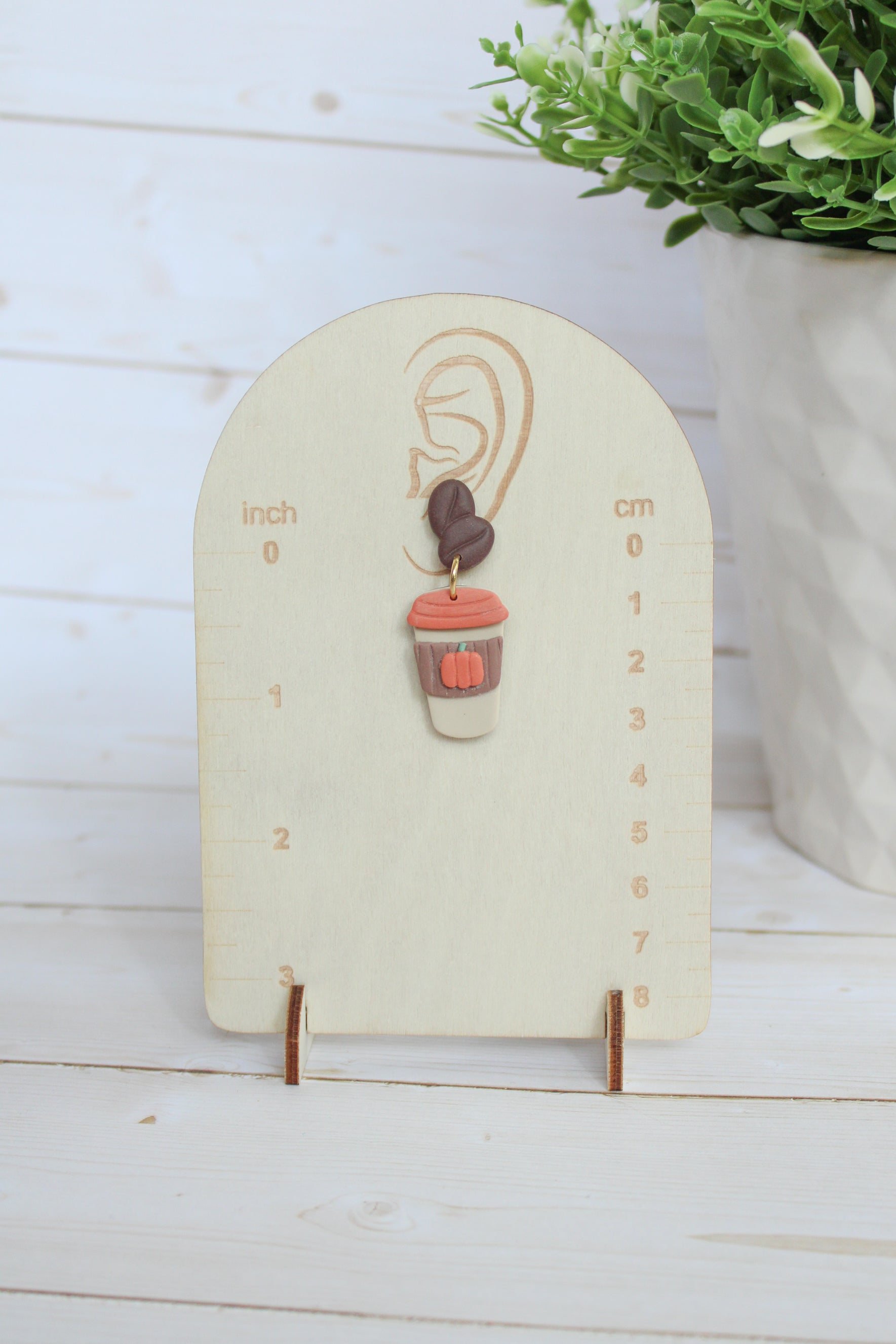 WA10 Whimsical Autumn Pumpkin Spice Latte Earrings | Coffee Lover Fall Earrings | Handmade Polymer Clay Jewelry | Lightweight