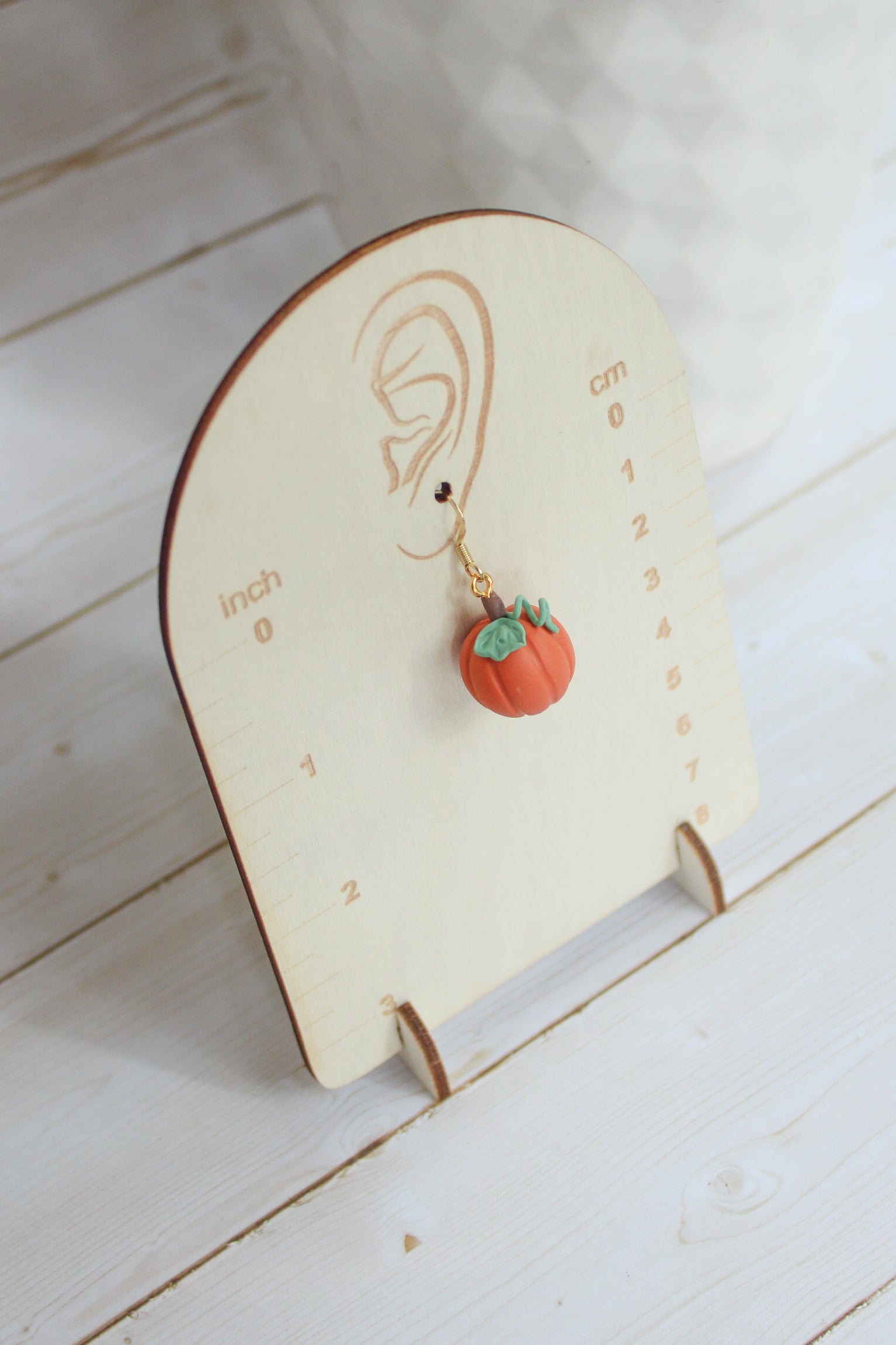 WA7 Whimsical Autumn Mini Pumpkin Earrings | Handmade 3D Polymer Clay Pumpkin Dangles | Cute Fall Earrings | Gift-able and Hypoallergenic