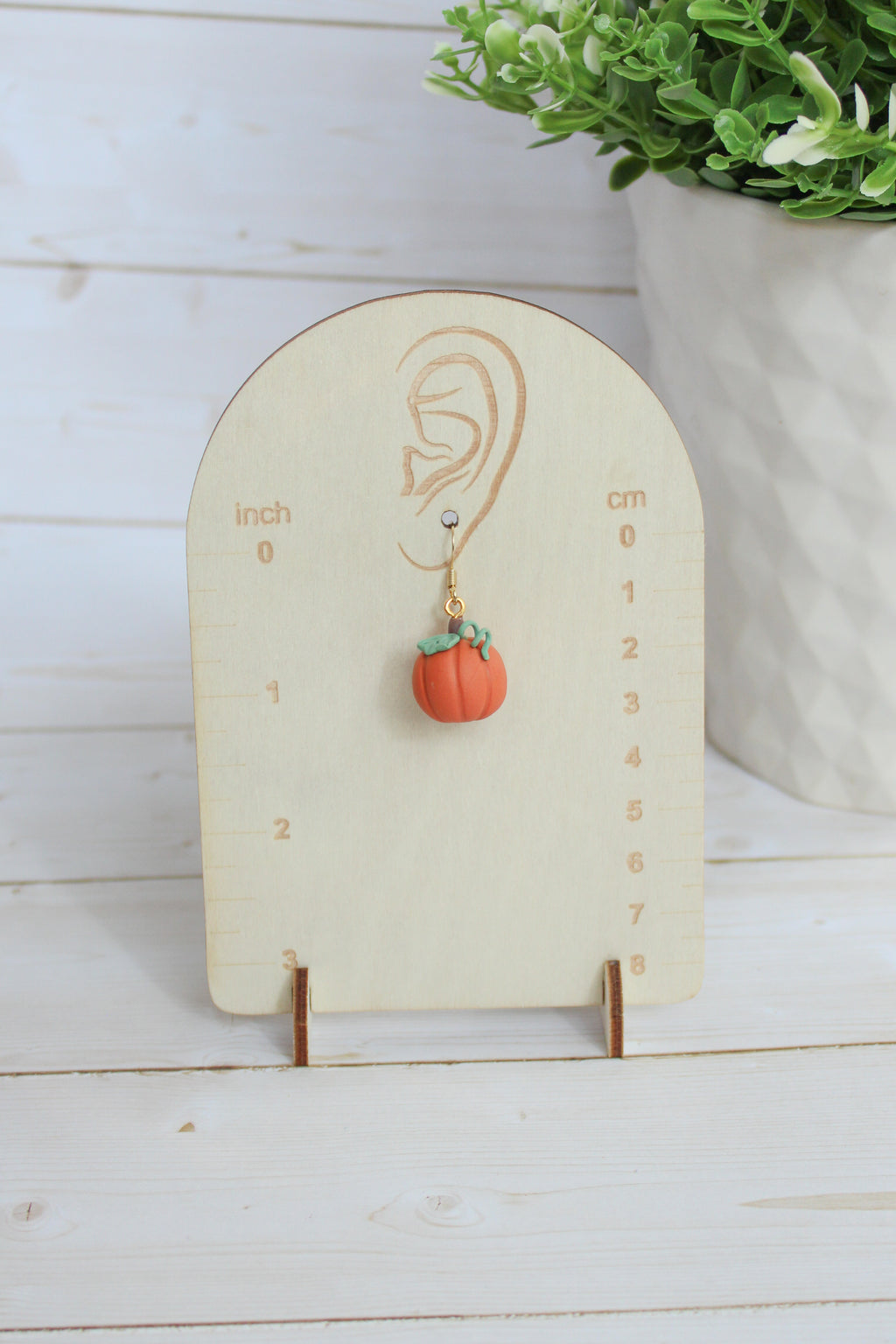 WA7 Whimsical Autumn Mini Pumpkin Earrings | Handmade 3D Polymer Clay Pumpkin Dangles | Cute Fall Earrings | Gift-able and Hypoallergenic