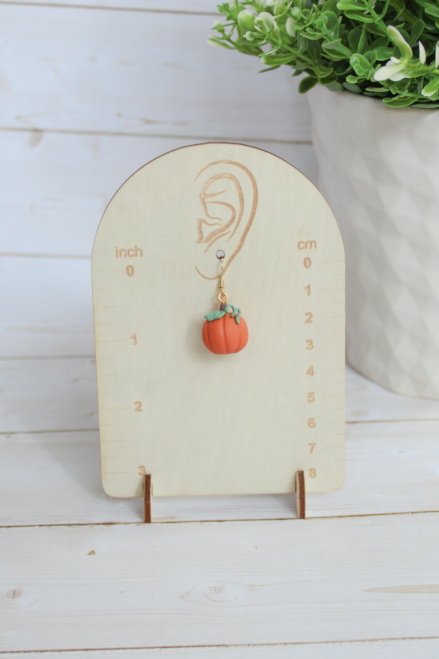 WA7 Whimsical Autumn Mini Pumpkin Earrings | Handmade 3D Polymer Clay Pumpkin Dangles | Cute Fall Earrings | Gift-able and Hypoallergenic