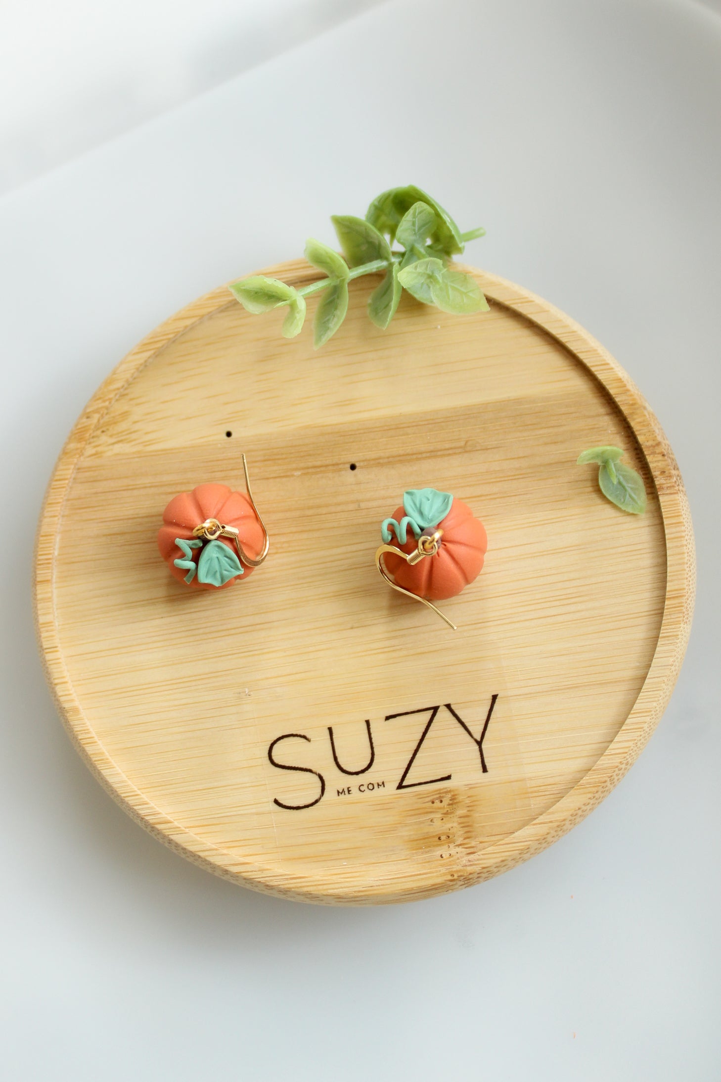 WA7 Whimsical Autumn Mini Pumpkin Earrings | Handmade 3D Polymer Clay Pumpkin Dangles | Cute Fall Earrings | Gift-able and Hypoallergenic
