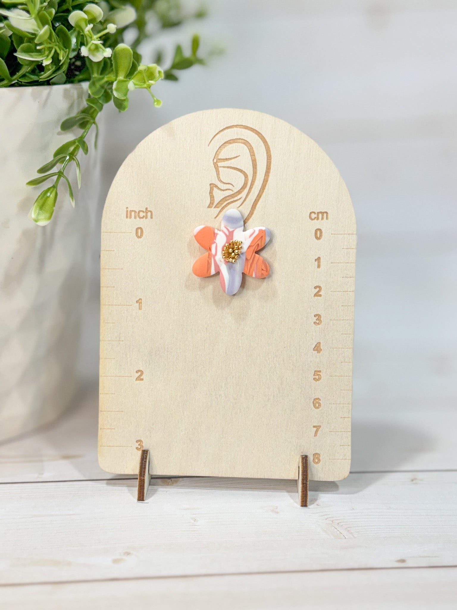 UC1 Orange, Purple & White Marble Upcycled Polymer Clay Stud Earrings – Lightweight Polymer Clay Statement Jewelry