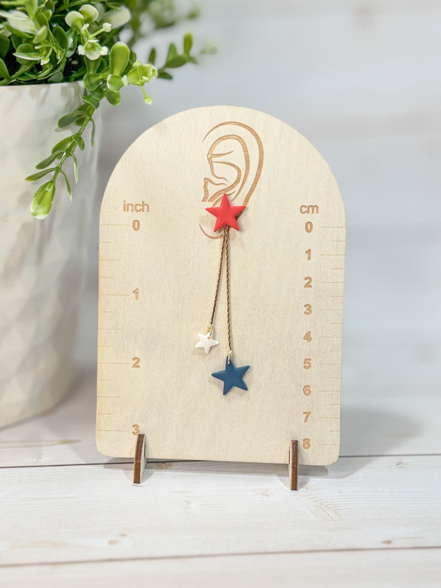 FSS20 Americana Red White and Blue Stars & Stripes Earrings | Patriotic Handmade Polymer Clay Hypoallergenic | 4th of July