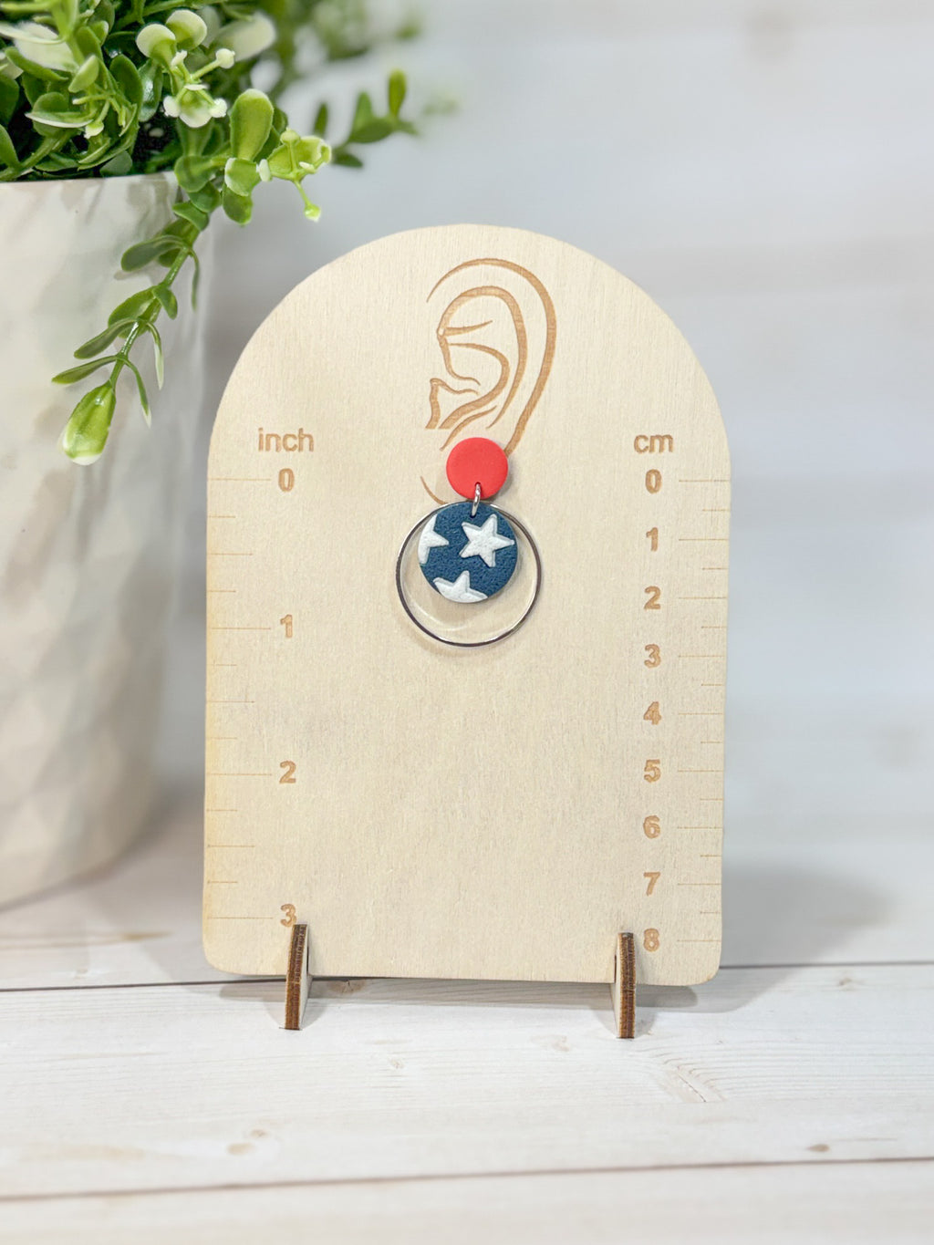 FSS18 Americana Red White and Blue Stars & Stripes Earrings | Patriotic Handmade Polymer Clay Hypoallergenic | 4th of July