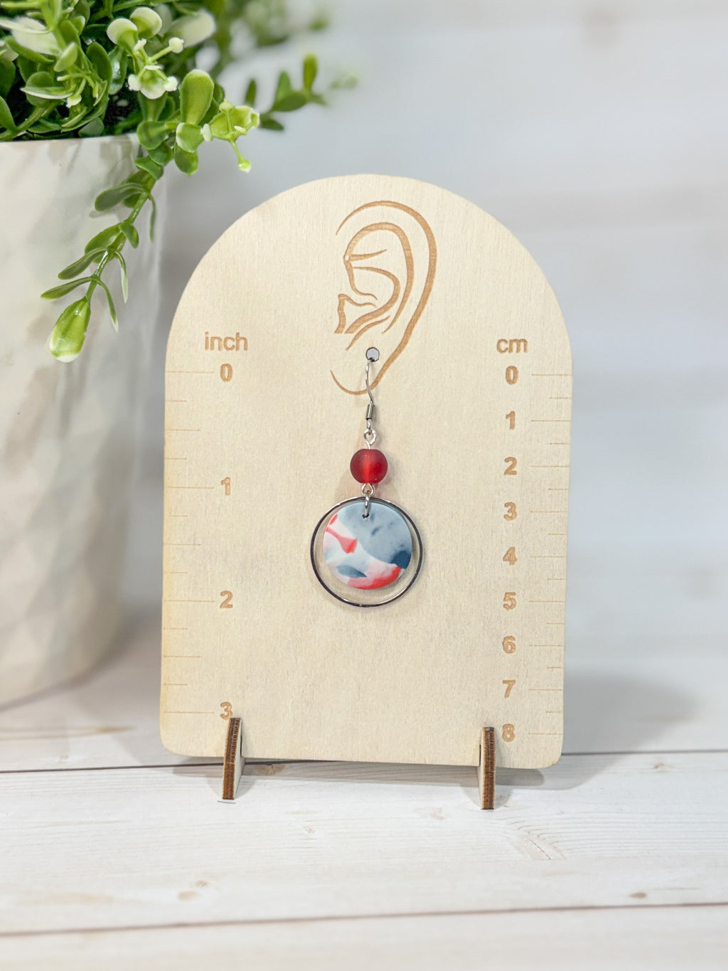 FSS19 Americana Red White and Blue Stars & Stripes Earrings | Patriotic Handmade Polymer Clay Hypoallergenic | 4th of July