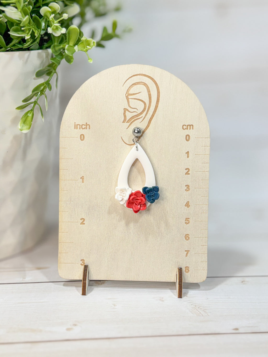 FSS16 Americana Red White and Blue Stars & Stripes Earrings | Patriotic Handmade Polymer Clay Hypoallergenic | 4th of July