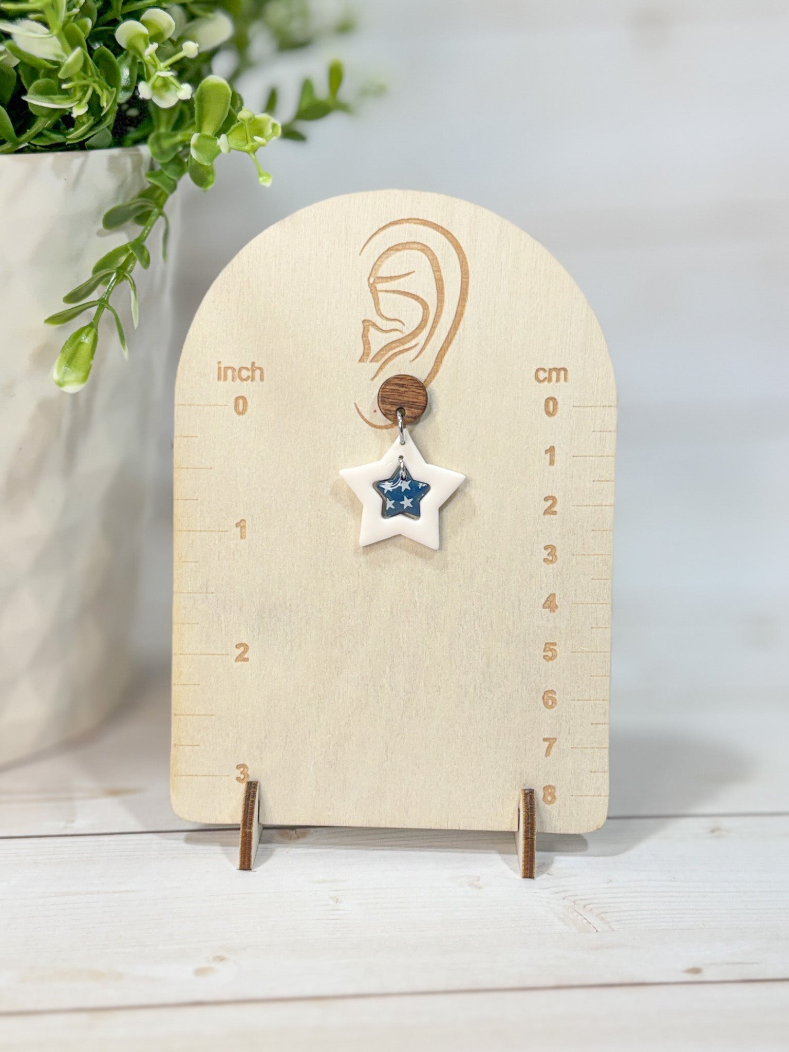 FSS10 Americana Red White and Blue Stars & Stripes Earrings | Patriotic Handmade Polymer Clay Hypoallergenic | 4th of July