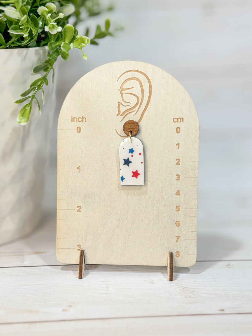 FSS6 Americana Red White and Blue Stars & Stripes Earrings | Patriotic Handmade Polymer Clay Hypoallergenic | 4th of July (Copy)