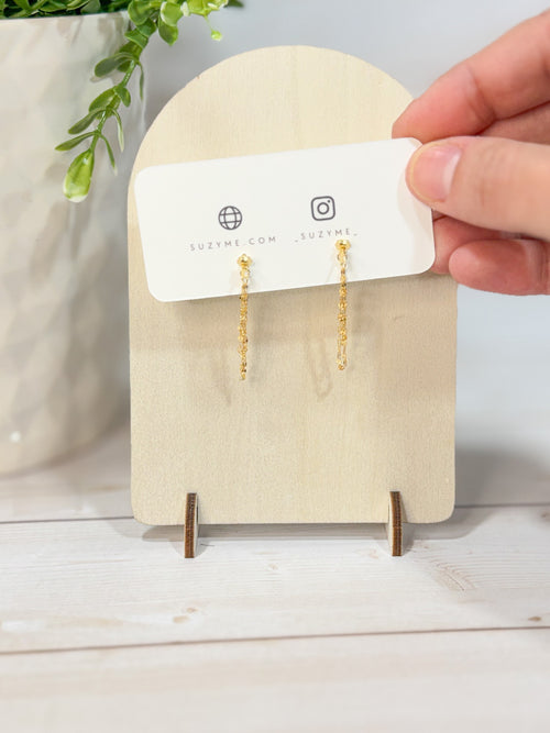 Double Layer Tassel, 925 Sterling Silver, Gold Plated Chain Earrings, Fine Jewelry, Lightweight Everyday wear