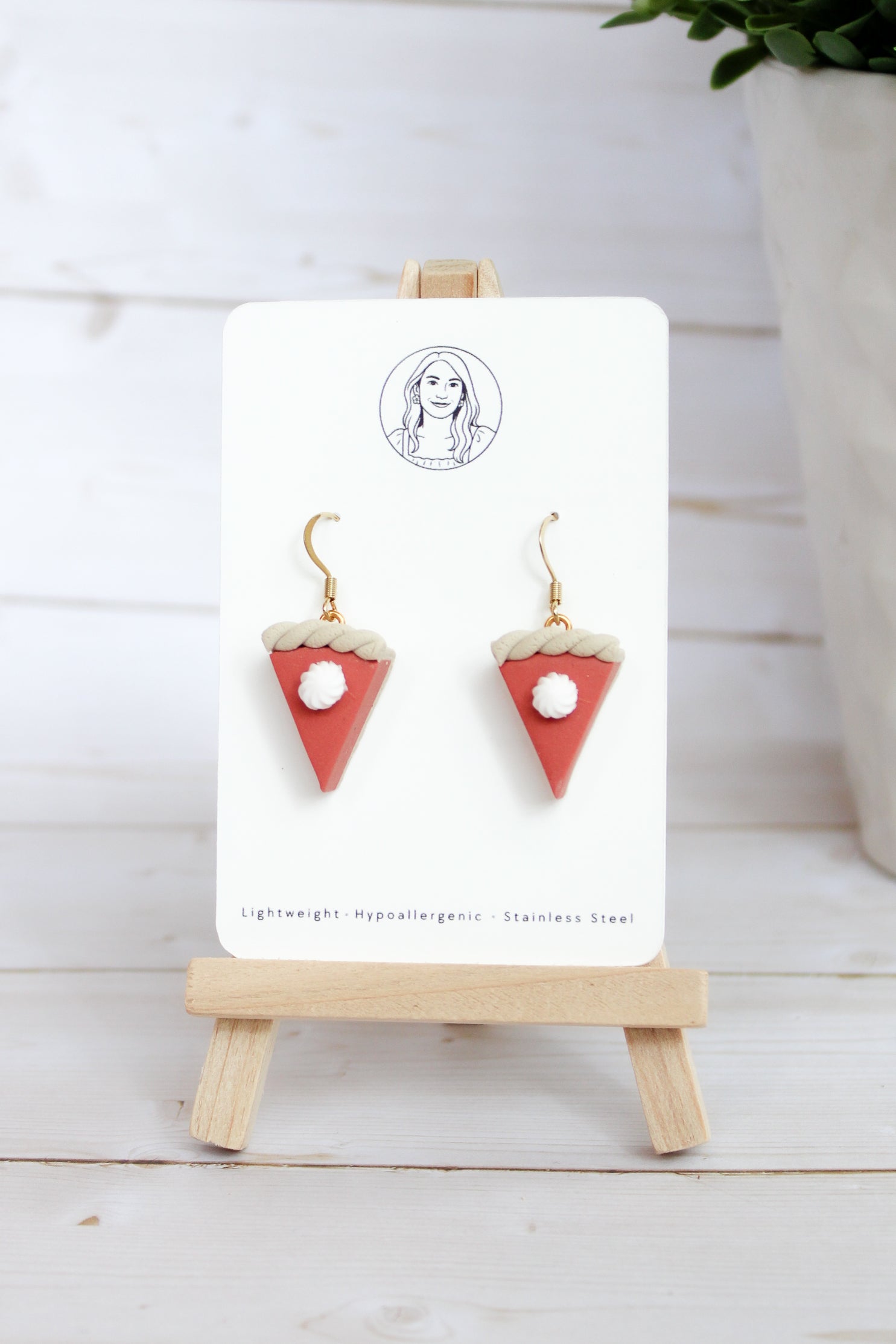 WA8 Whimsical Autumn Pumpkin Pie | Handmade 3D Polymer Clay Pumpkin Dangles | Cute Fall Earrings | Thanksgiving Gift-able and Hypoallergenic