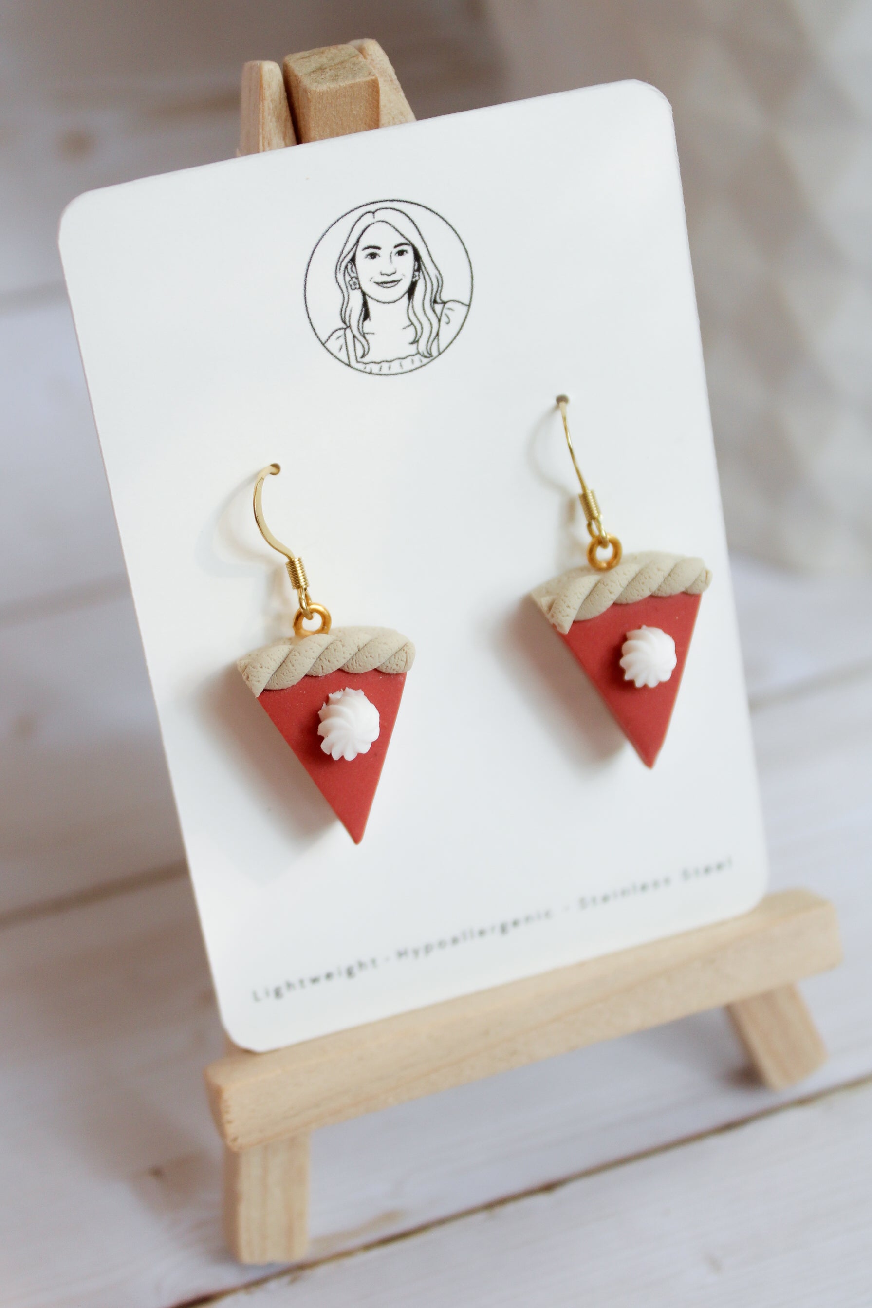 WA8 Whimsical Autumn Pumpkin Pie | Handmade 3D Polymer Clay Pumpkin Dangles | Cute Fall Earrings | Thanksgiving Gift-able and Hypoallergenic
