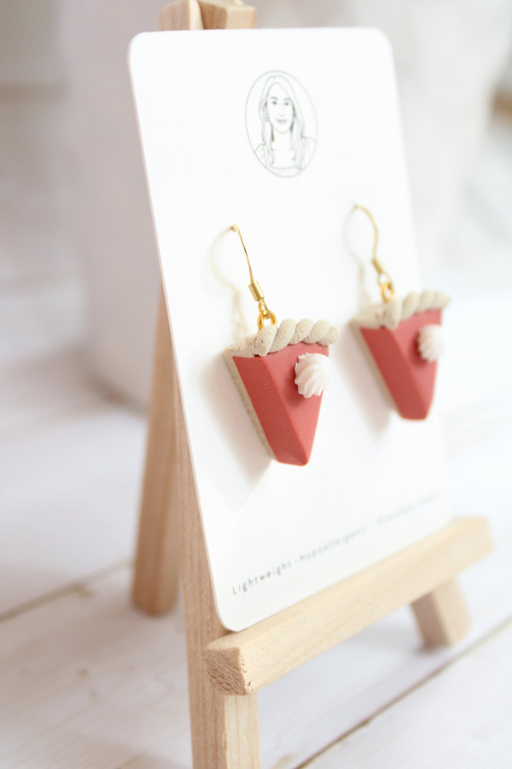 WA8 Whimsical Autumn Pumpkin Pie | Handmade 3D Polymer Clay Pumpkin Dangles | Cute Fall Earrings | Thanksgiving Gift-able and Hypoallergenic