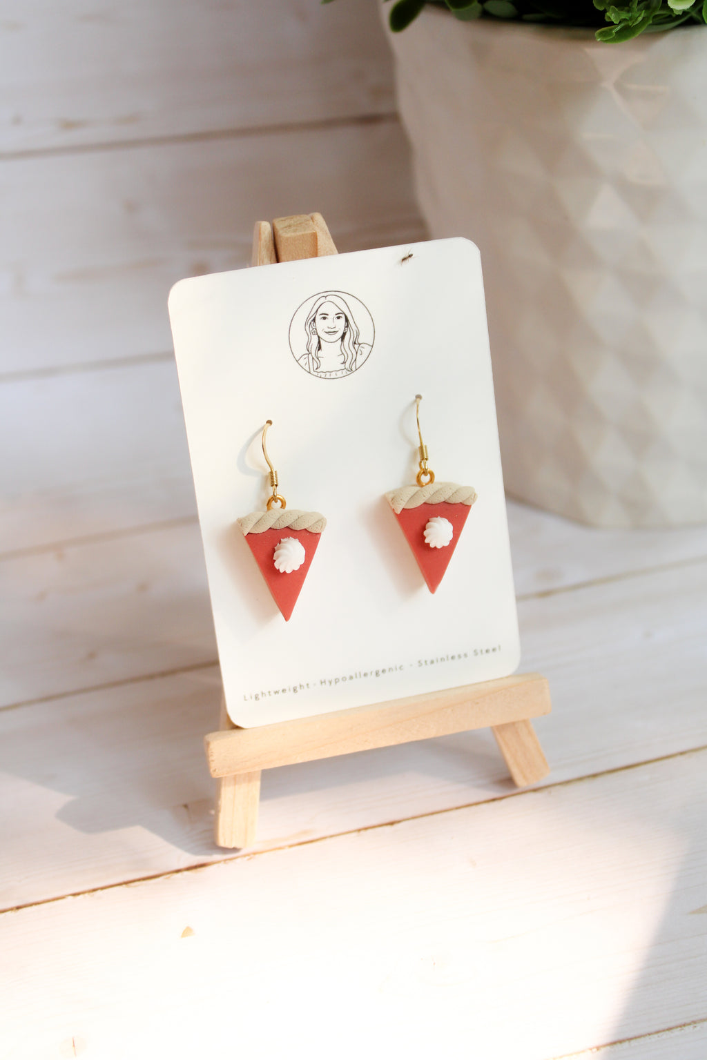 WA8 Whimsical Autumn Pumpkin Pie | Handmade 3D Polymer Clay Pumpkin Dangles | Cute Fall Earrings | Thanksgiving Gift-able and Hypoallergenic