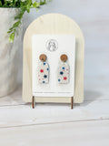 FSS6 Americana Red White and Blue Stars & Stripes Earrings | Patriotic Handmade Polymer Clay Hypoallergenic | 4th of July (Copy)