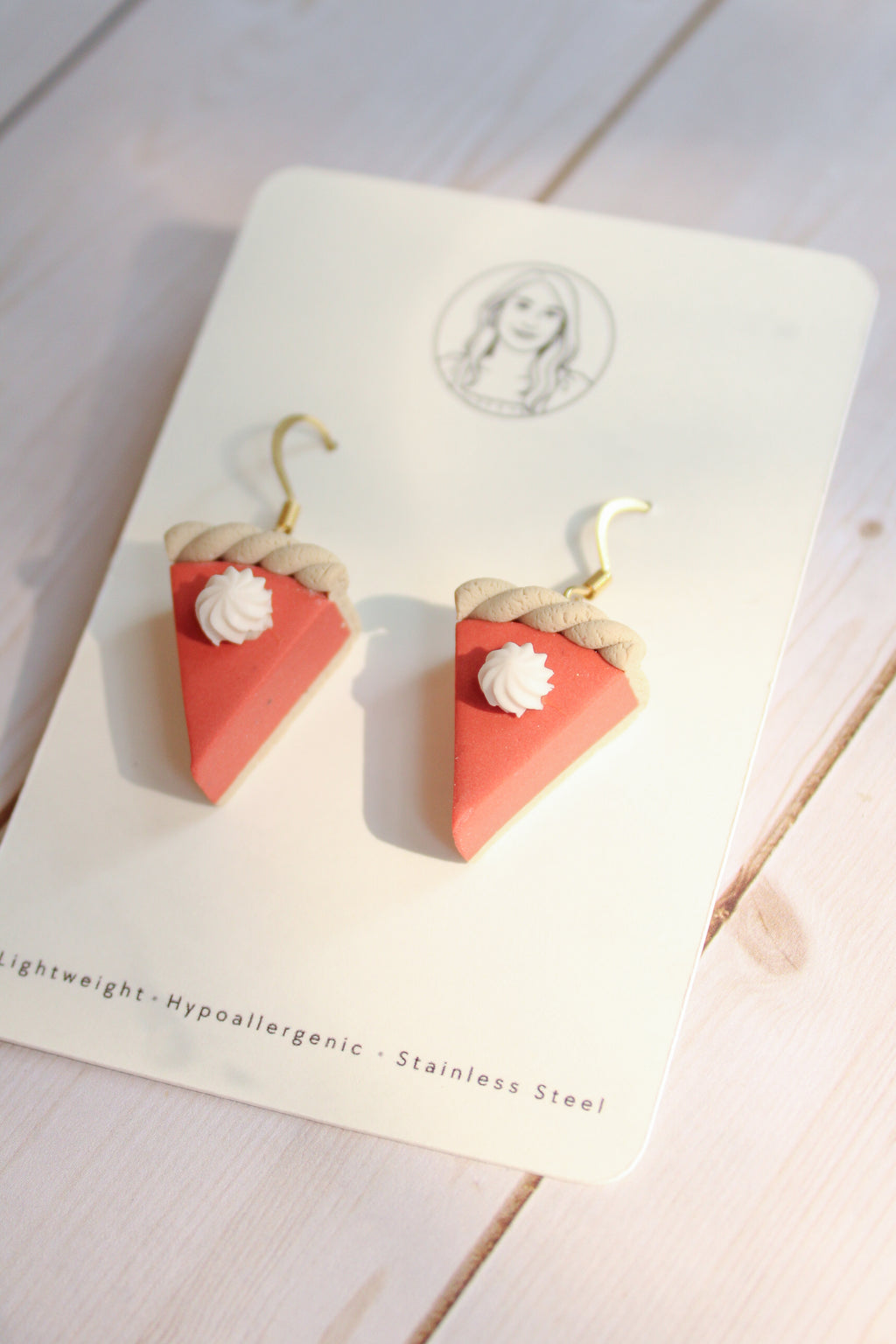 WA8 Whimsical Autumn Pumpkin Pie | Handmade 3D Polymer Clay Pumpkin Dangles | Cute Fall Earrings | Thanksgiving Gift-able and Hypoallergenic