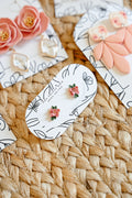 RV9 Blush Garden Floral Earrings – Lightweight Statement Jewelry, Boutique Gift for Her STUD
