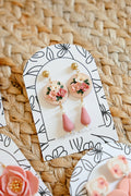 RV5 Blush Garden Floral Earrings – Lightweight Statement Jewelry, Boutique Gift for Her