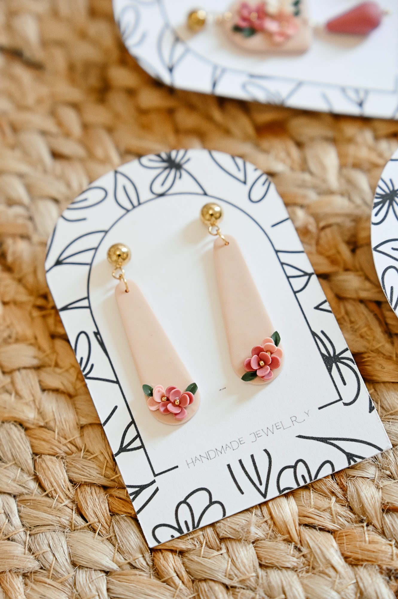 RV6 Blush Garden Floral Earrings – Lightweight Statement Jewelry, Boutique Gift for Her