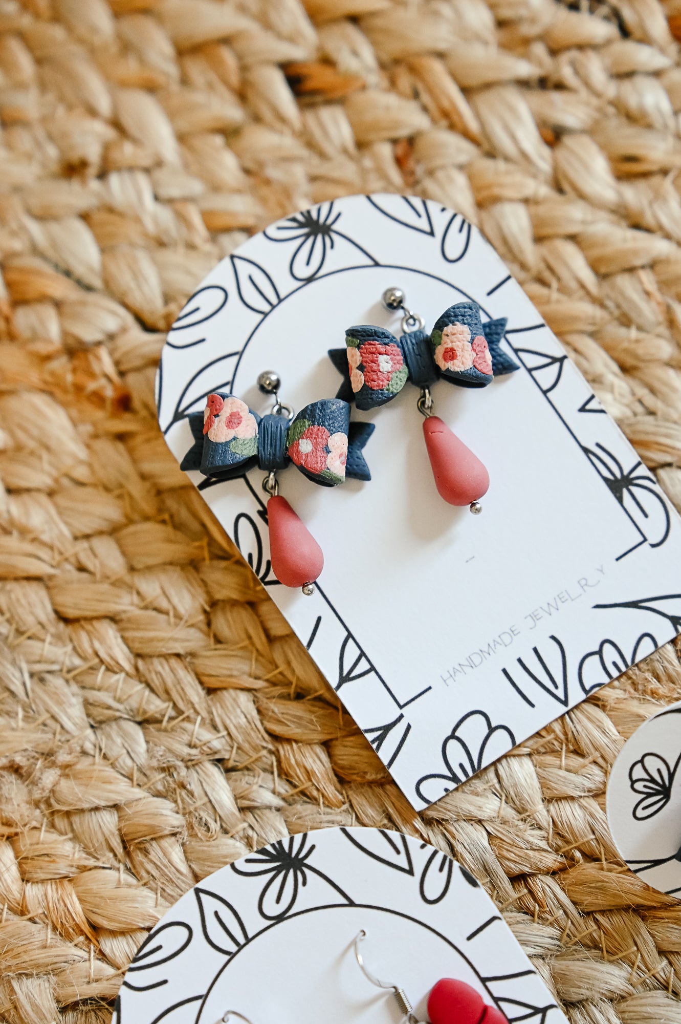 PLF2 Pink Coral Geo Bloom Dangle Earrings – Lightweight Polymer Clay Statement Jewelry
