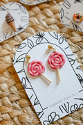 Candy Inspired Earrings, Lightweight Handmade Polymer Clay Jewelry, Pink, Fun gifts for her