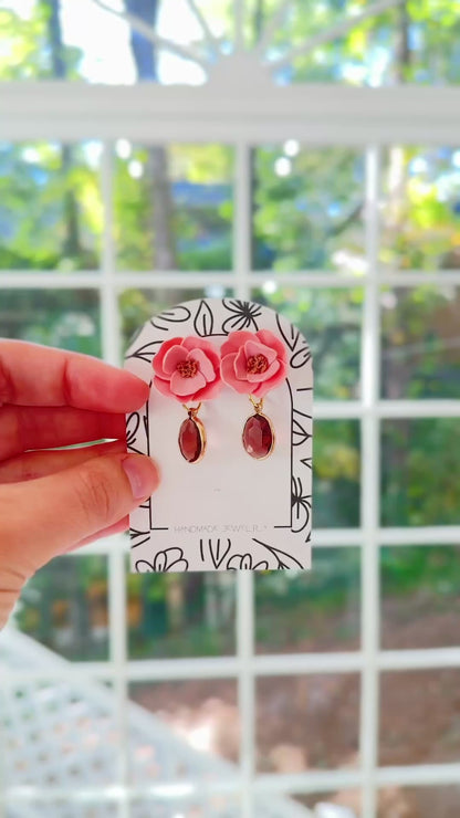 Dainty Flowers Dangling Studs