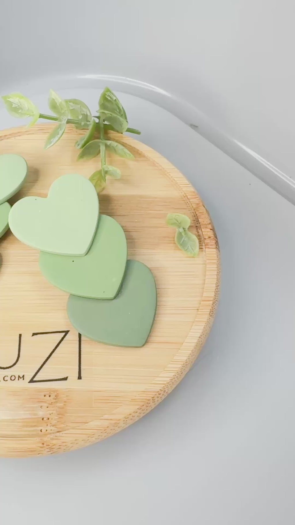 L20 Heart Inspired Earrings, Handmade Polymer Clay Jewelry, Neutral Soft Tones