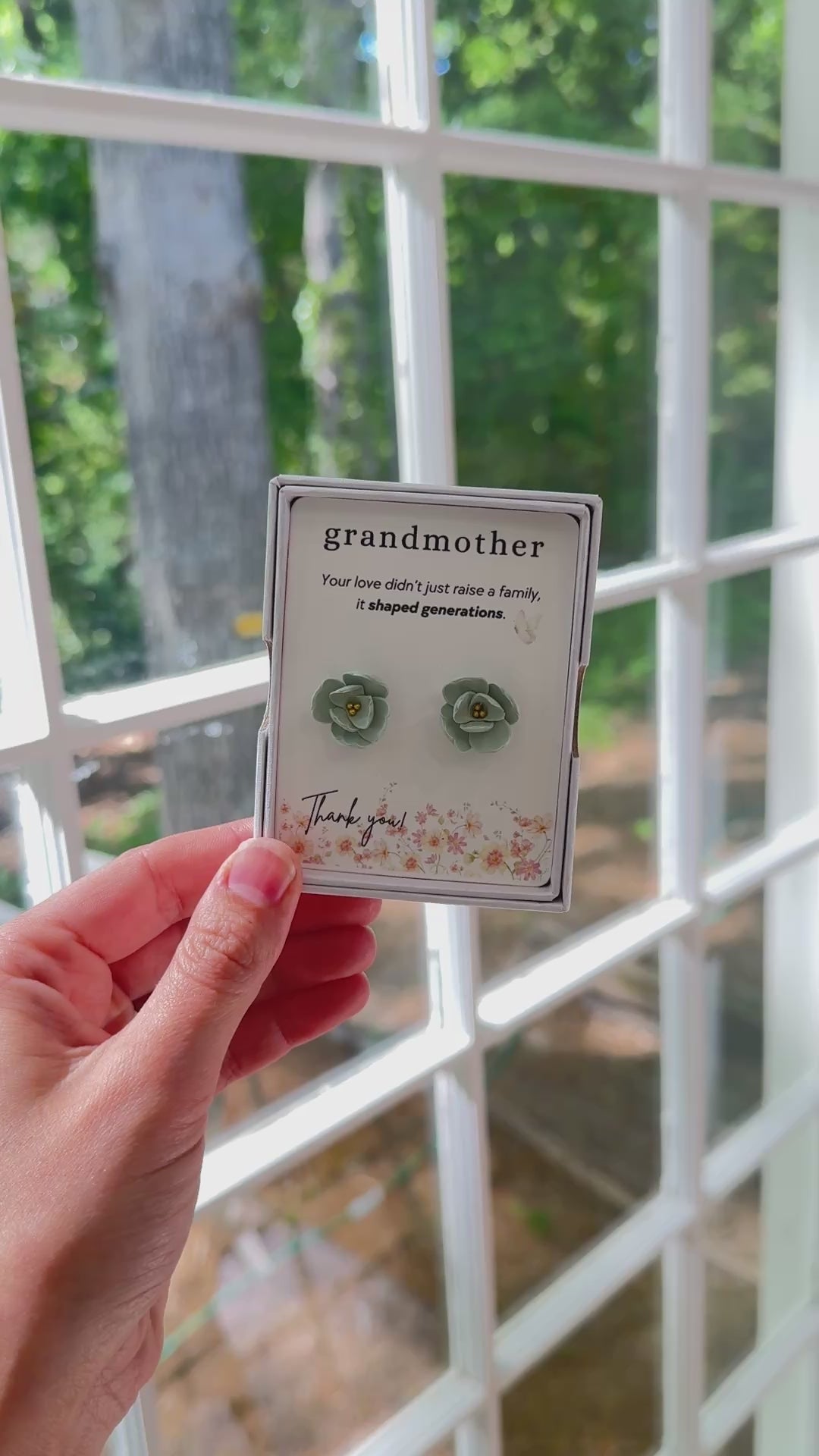 GB4 Floral Gift for Grandma, Meaningful and Sentimental Keepsake Gifts, Lightweight Hypoallergenic Earrings