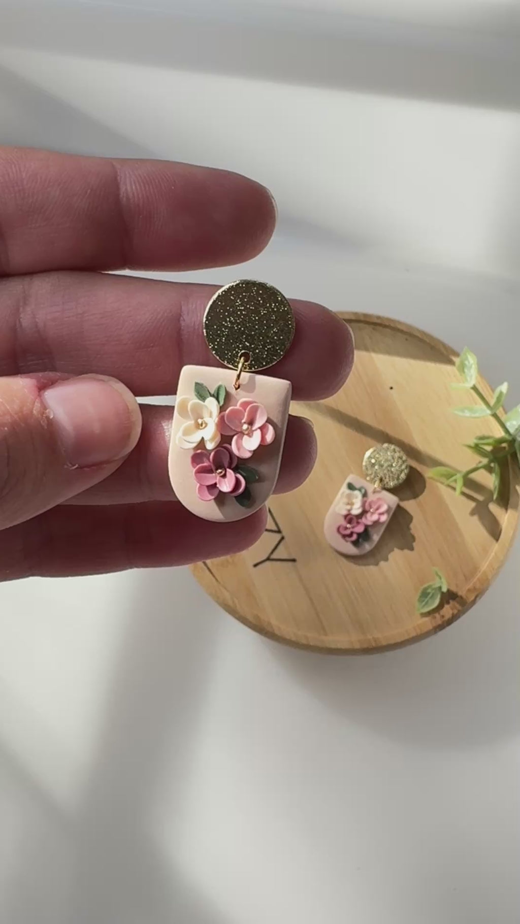 RV7 Blush Garden Floral Earrings – Lightweight Statement Jewelry, Boutique Gift for Her