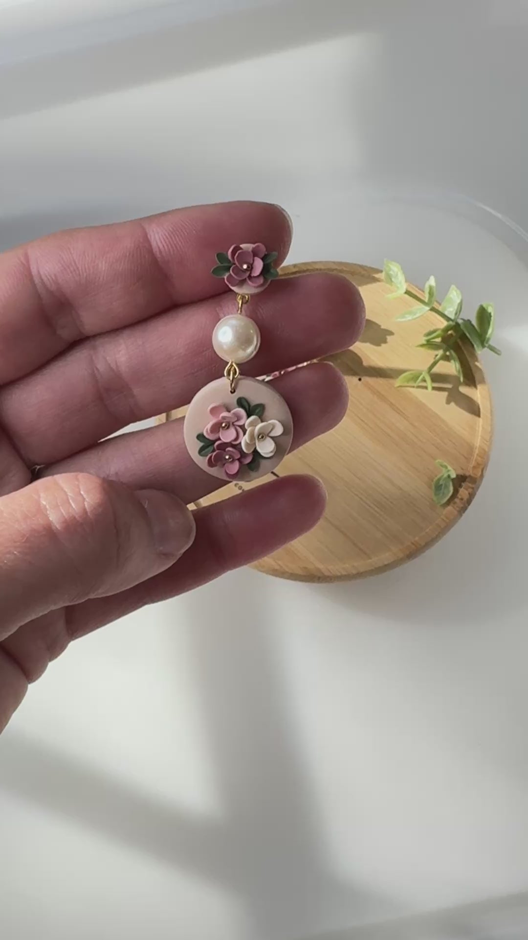 RV5 Blush Garden Floral Earrings – Lightweight Statement Jewelry, Boutique Gift for Her