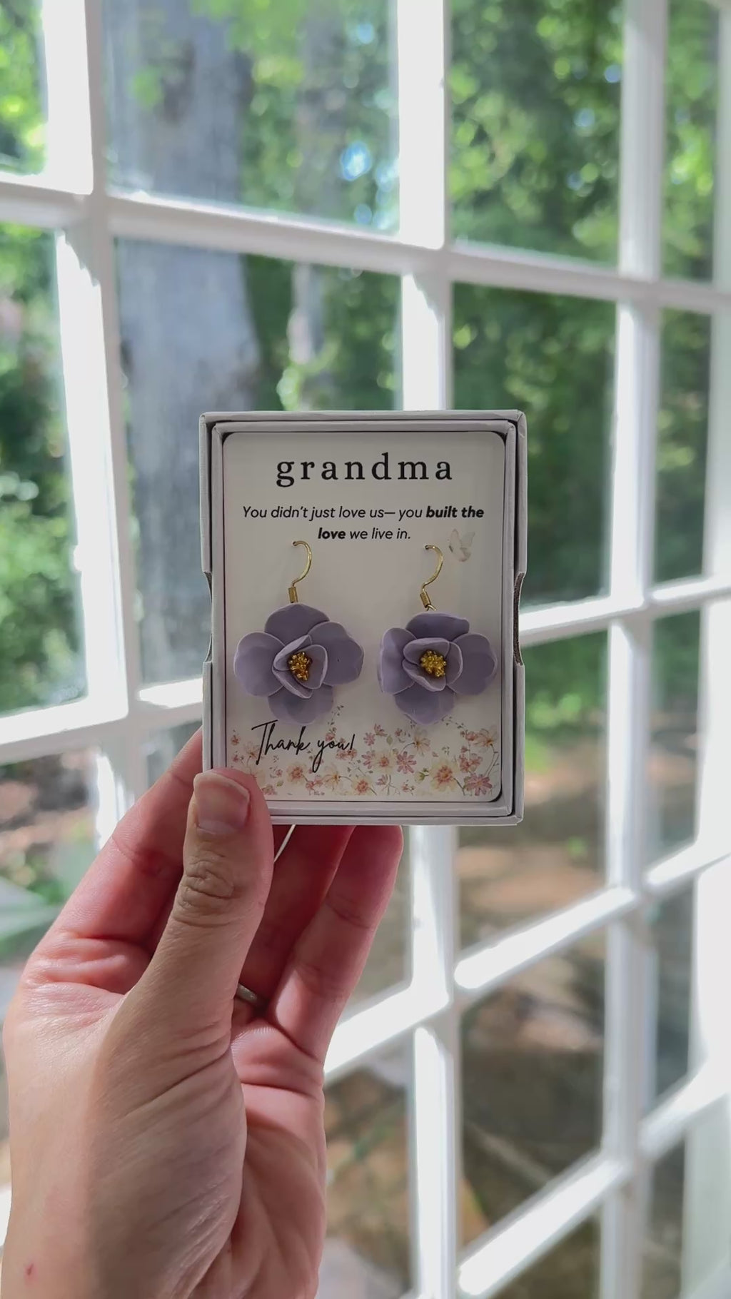 GB3 Floral Gift for Grandma, Meaningful and Sentimental Keepsake Gifts, Lightweight Hypoallergenic Earrings