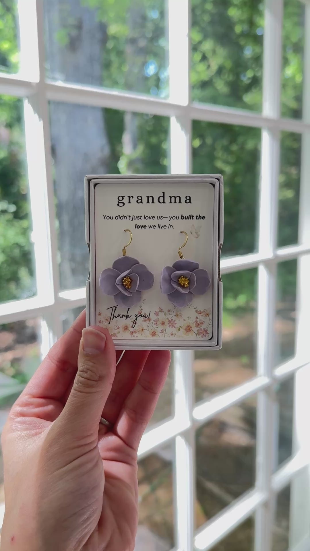 GB3 Floral Gift for Grandma, Meaningful and Sentimental Keepsake Gifts, Lightweight Hypoallergenic Earrings